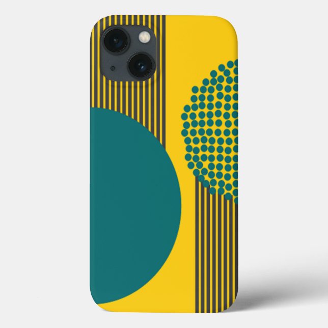 Mid-Century Modern Circle and Lines  Case-Mate iPhone Case (Back)