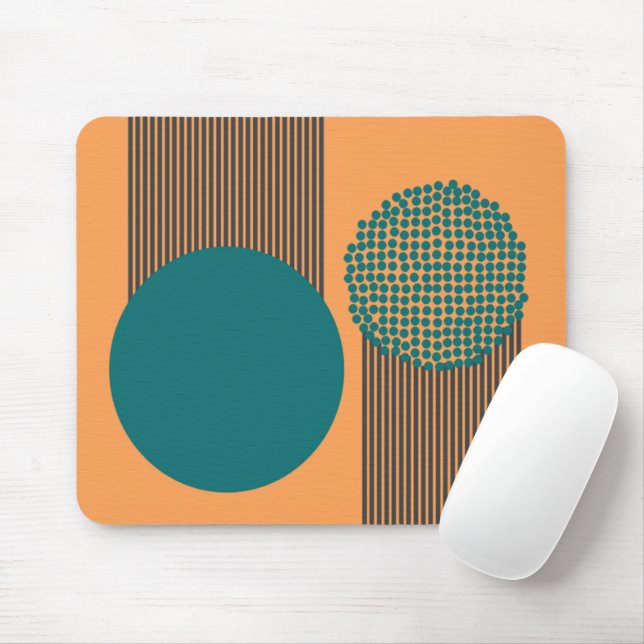 Mid-Century Modern Circle and Lines  Mouse Pad (With Mouse)
