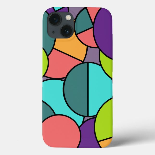 Mid-Century Modern Circle Collage Case-Mate iPhone Case (Back)