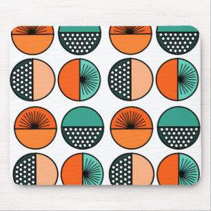 Mid-Century Modern Circle Halves  Mouse Pad