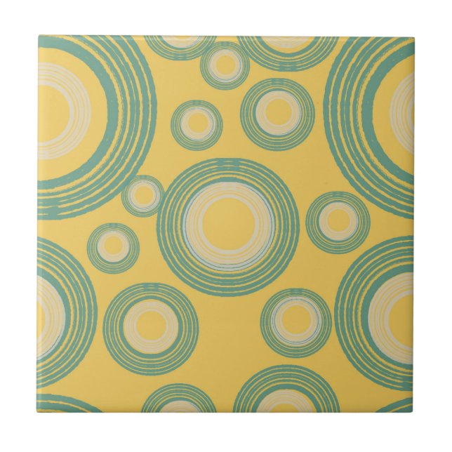 Mid Century Modern Circle Yellow Tile (Front)
