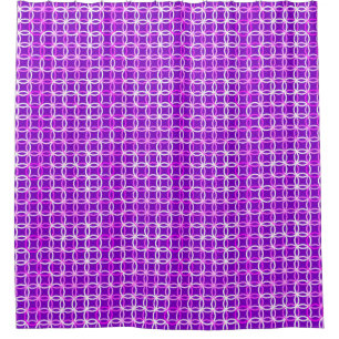 Mid-Century Modern circles, amethyst and orchid Shower Curtain