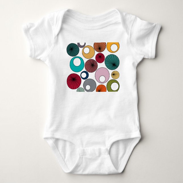 Mid-Century Modern Circles  Baby Bodysuit (Front)