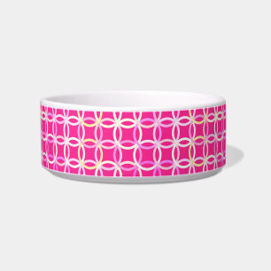 Mid-Century Modern circles, fuchsia pink and cream Bowl