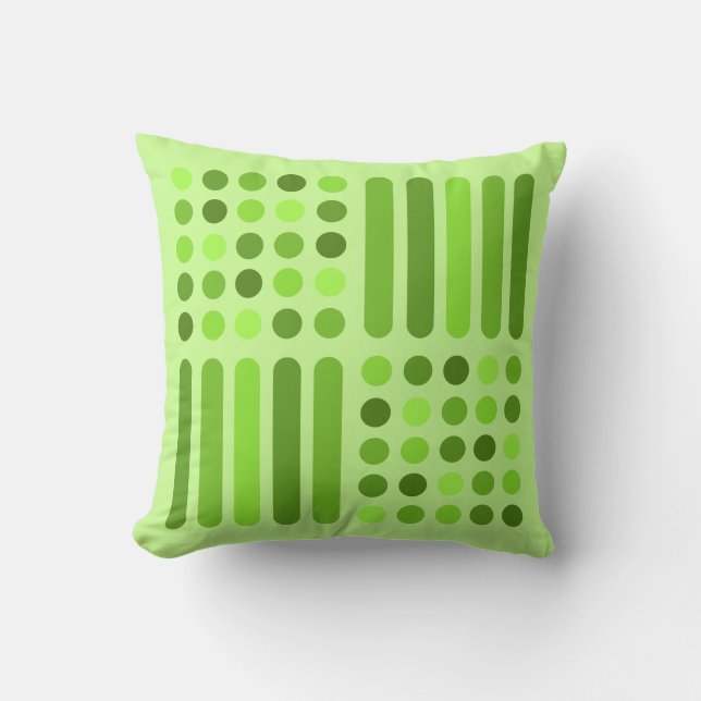Mid Century Modern Circles Lines Chartreuse Cushion (Front)