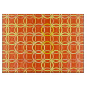 Mid-Century Modern circles, mandarin orange Cutting Board