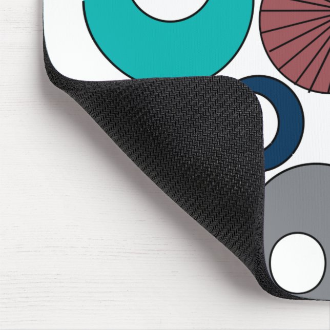 Mid-Century Modern Circles  Mouse Pad (Corner)