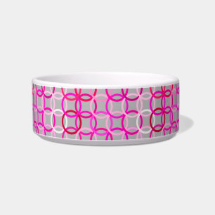 Mid-Century Modern circles, pink, magenta and grey Bowl