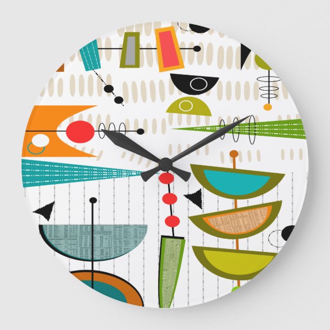 Mid-Century Modern Clock Half Ovals 35 (Front)