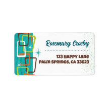 Mid-Century Modern Cocktails Return Address Labels