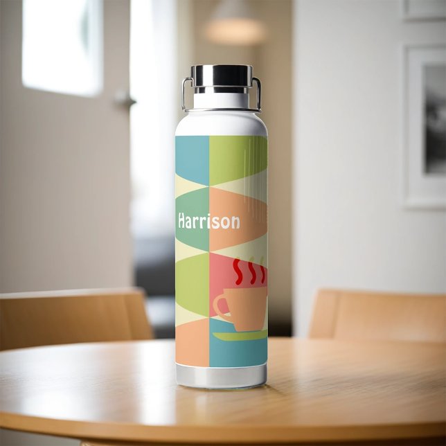 Mid Century Modern Coffee Personalised  Water Bottle (Creator Uploaded)
