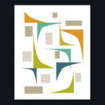 Mid Century Modern Colorful Geometric Print<br><div class="desc">This fabulous mid century modern styled poster features abstract corners in the colors of turquoise,  orange,  avocado green,  and blue.</div>