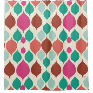 Mid Century Modern Colorful Geometric  Shower Curtain