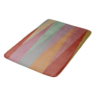 Mid-Century Modern Colorful triangles   Bath Mat