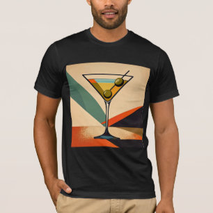Mid Century Modern Colour Block Martini Art T-Shirt