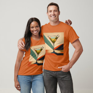 Mid Century Modern Colour Block Martini Art T-Shirt
