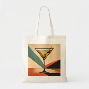 Mid Century Modern Colour Block Martini Art Tote Bag