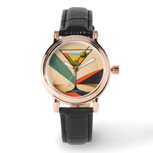 Mid Century Modern Colour Block Martini Art Watch