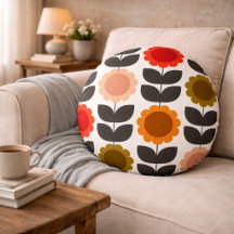 Mid-Century Modern Coloured Retro Groovy Flowers