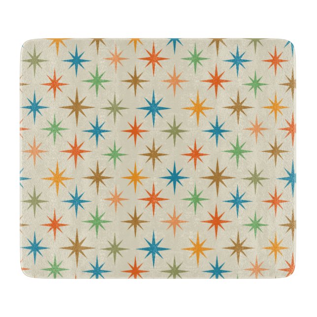 Mid Century Modern Colourful Atomic Starburst   Cutting Board (Front)
