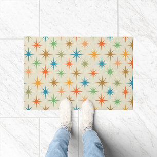 Mid Century Modern Colourful Atomic Starburst   Doormat