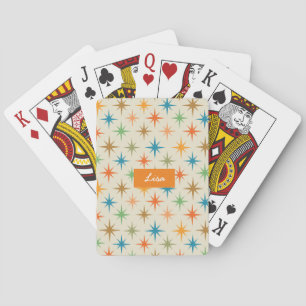 Mid Century Modern Colourful Atomic Starburst Nam Playing Cards
