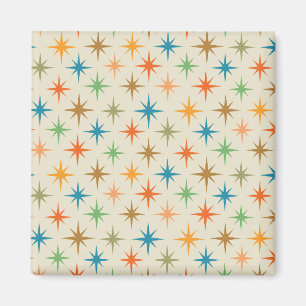 Mid century modern colourful atomic starbursts  magnet