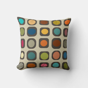 Mid Century Modern Colourful Buttons Cushion