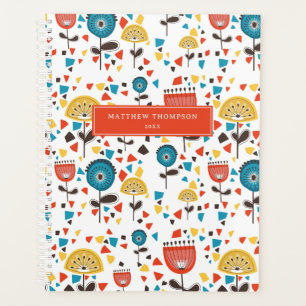 Mid Century Modern Colourful Floral Pattern Album Planner