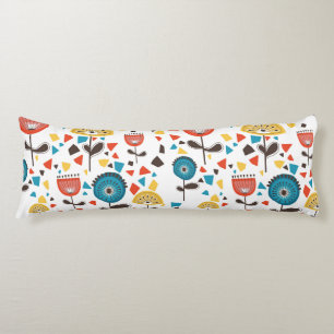 Mid Century Modern Colourful Floral Pattern Body Cushion