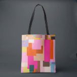 Mid Century Modern Colourful Geometric Abstract Tote Bag<br><div class="desc">Abstract Colour Block – Pink,  Yellow,  Orange,  Brown,  lavender - Mid century Modern.</div>