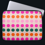 Mid Century Modern Colourful Geometric Polka Dots Laptop Sleeve<br><div class="desc">Colourful geometric dots - Mid century modern polka dots – peachy beige background with pink,  orange and green dots.</div>