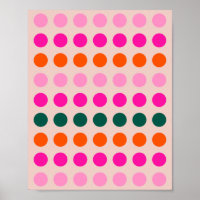 Mid Century Modern Colourful Geometric Polka Dots