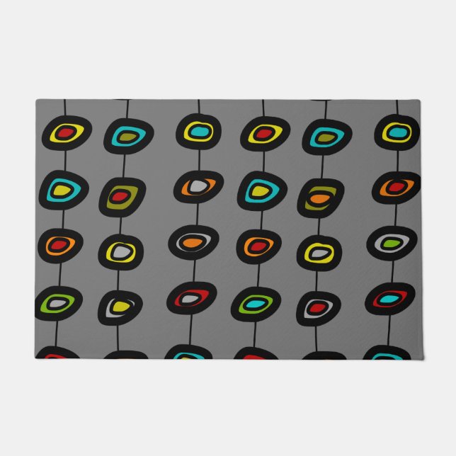 Mid-Century Modern Colourful Strands Doormat (Front)