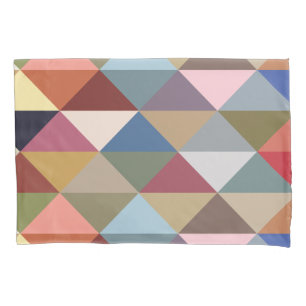 Mid Century Modern Colourful Triangles Pillowcase