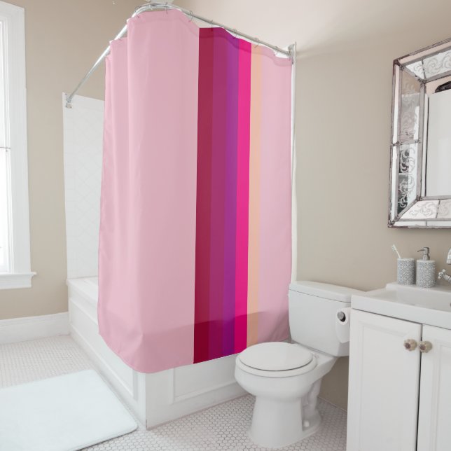 Mid-century modern colours shower curtain (In Situ)