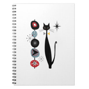 Mid Century Modern Cool Cat Kabob Design  Notebook