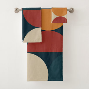 Mid-Century Modern Copper Firefly   Bath Towel Set