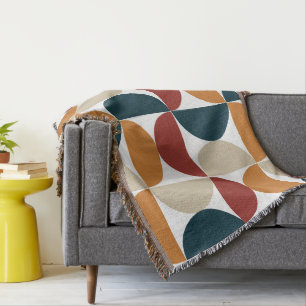 Mid-Century Modern Copper Firefly Throw Blanket