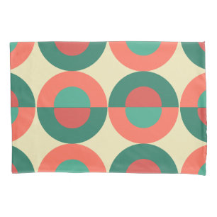 Mid-Century Modern Coral Mint     Pillowcase