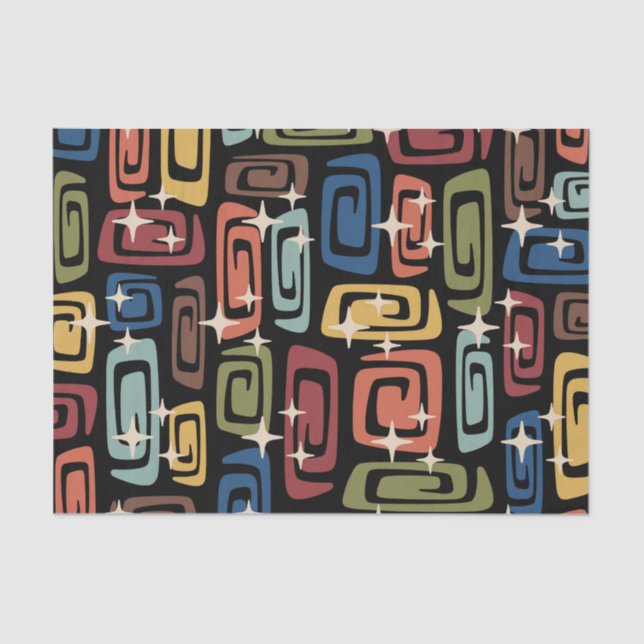 Mid Century Modern Cosmic Galaxies Tissue Paper (Front)