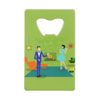 Mid Century Modern Couple Bottle Opener