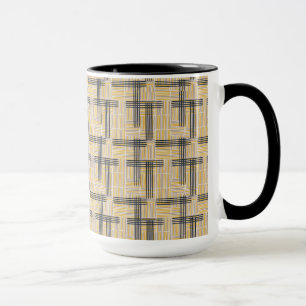 Mid-Century Modern Cross Stripe Pattern Mug