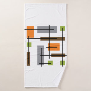 Mid Century Modern Cubicle Art Bath Towel
