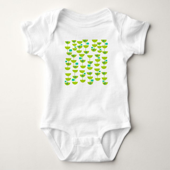Mid-Century Modern Cups  Baby Bodysuit (Front)