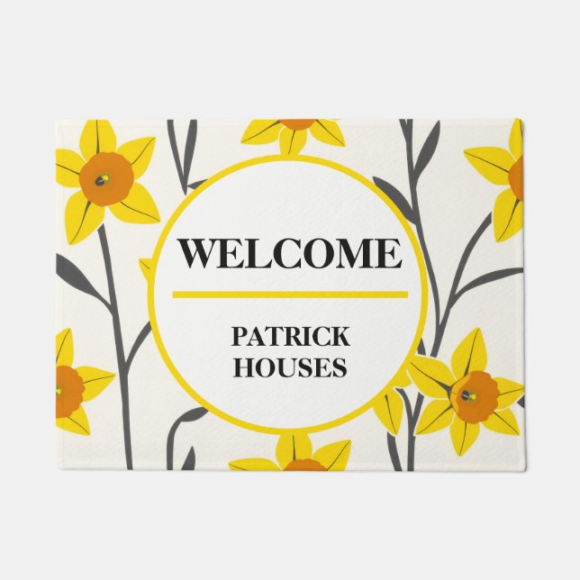 Mid-Century Modern Daffodil Doormat (Front)