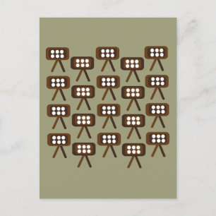 Mid Century Modern Decorative Television Set Postcard