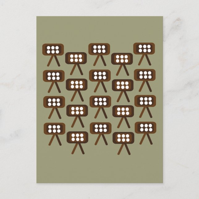 Mid Century Modern Decorative Television Set Postcard (Front)