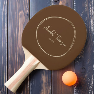 Mid-Century Modern Deep Forest with Name Ping Pong Paddle