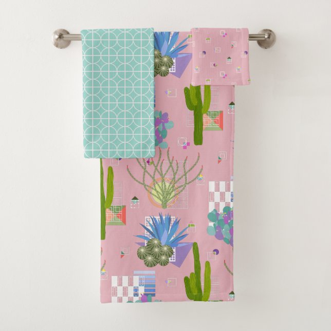 Mid Century Modern Desert Bath Towel Set (Insitu)